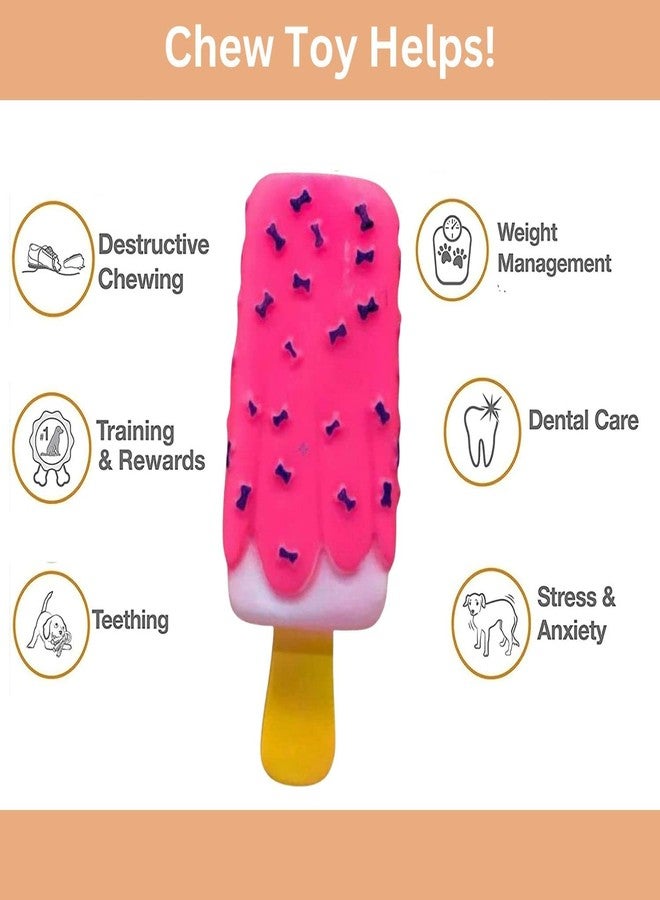 Smart Pups Dog Toy Bone Print Ice Cream Squeaky Toy | Soft Non-Toxic Latex | Perfect Play for Small to Medium Dogs & Puppy | (Color May Vary) - Image 3